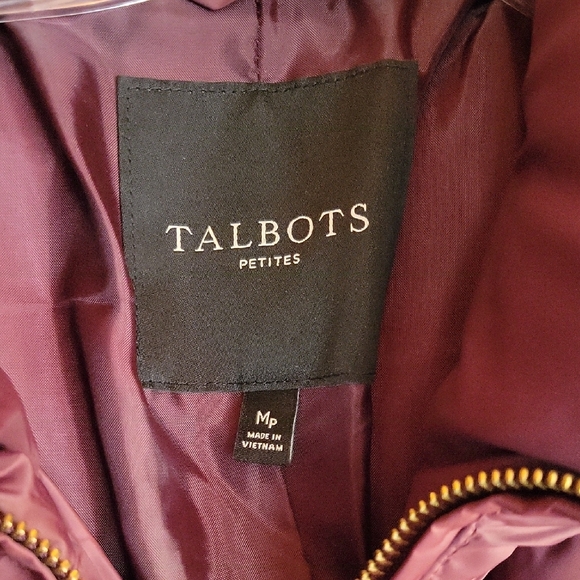 Talbots Purple Puffer Coat with Belted Waist and High Collar - Picture 2 of 5